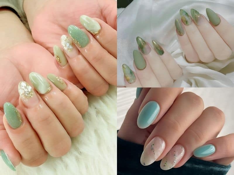 Nail mau xanh ngoc 1 1