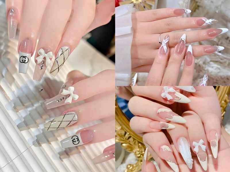 Nail viền trắng