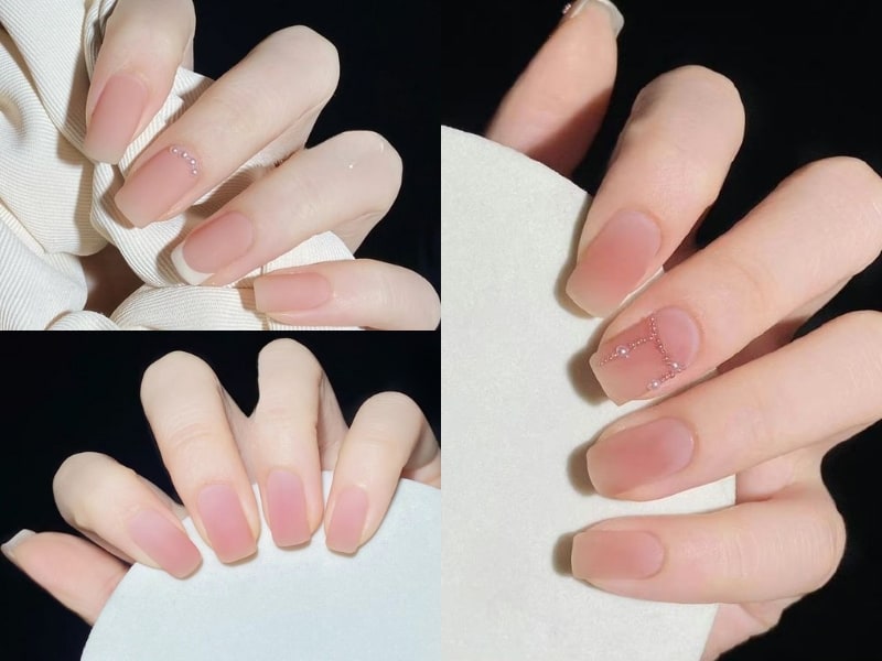 Mẫu nail màu hồng nhạt