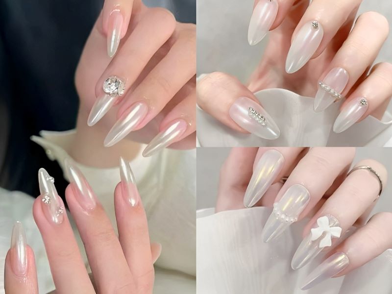 Nail mắt mèo trắng