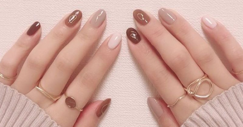 Nail màu nâu sữa đẹp, nhẹ nhàng