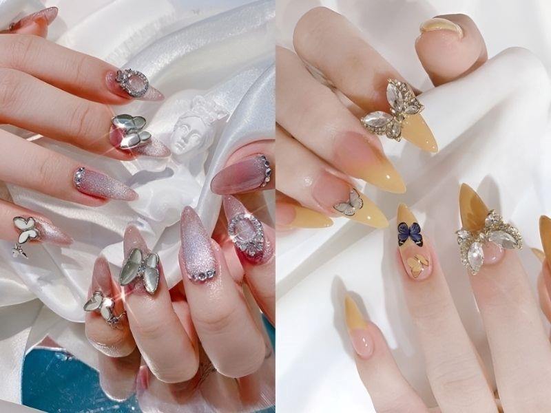 Nail xinh đón Tết đính charm cầu kỳ, bắt mắt 