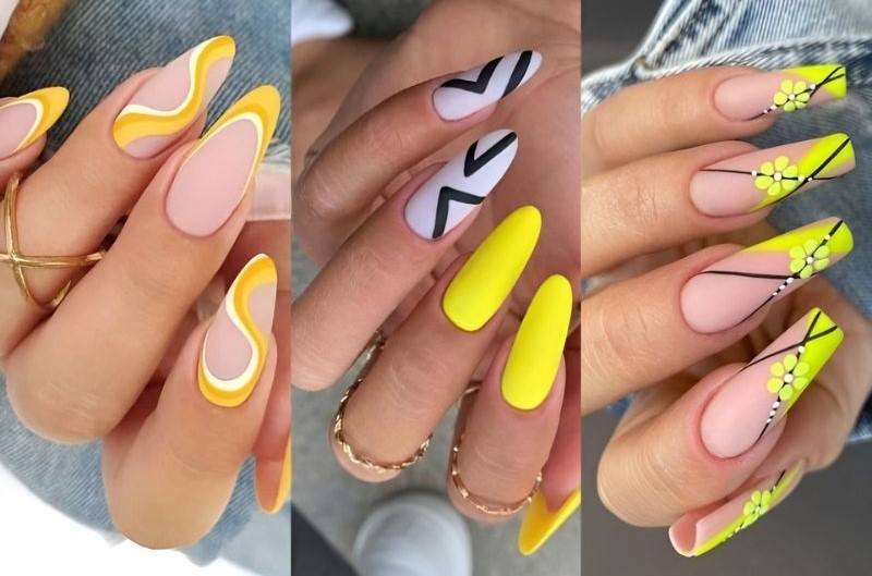 Mẫu Nails đón tết màu vàng rực rỡ, nổi bật 