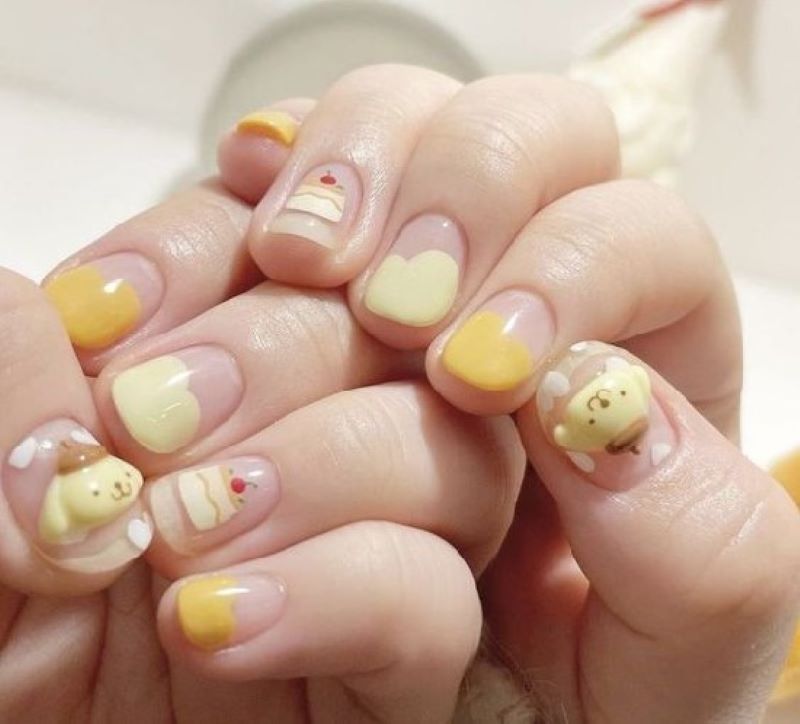 Mẫu nail hoạ tiết đáng yêu cho các bé 