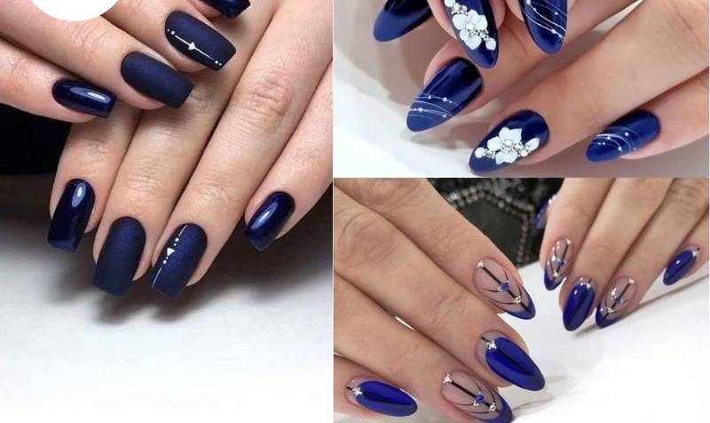 Nail xanh coban cho người trung tuổi