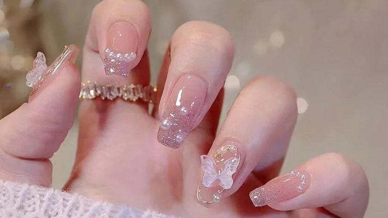 nail hồng ngọt ngào cho nàng dâu 