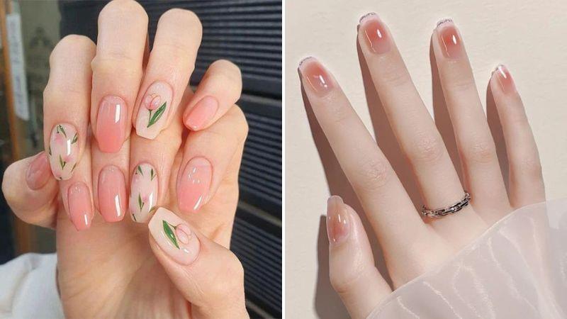 Hồng ngọt ngào với mẫu nail đơn giản 