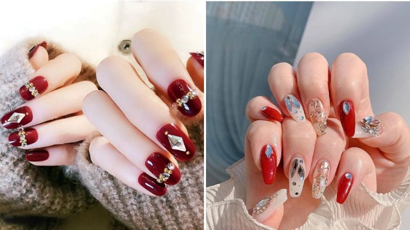 Nail hoạ tiết hoa đơn giản