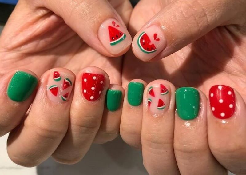 nail quả dưa hấu tươi mát