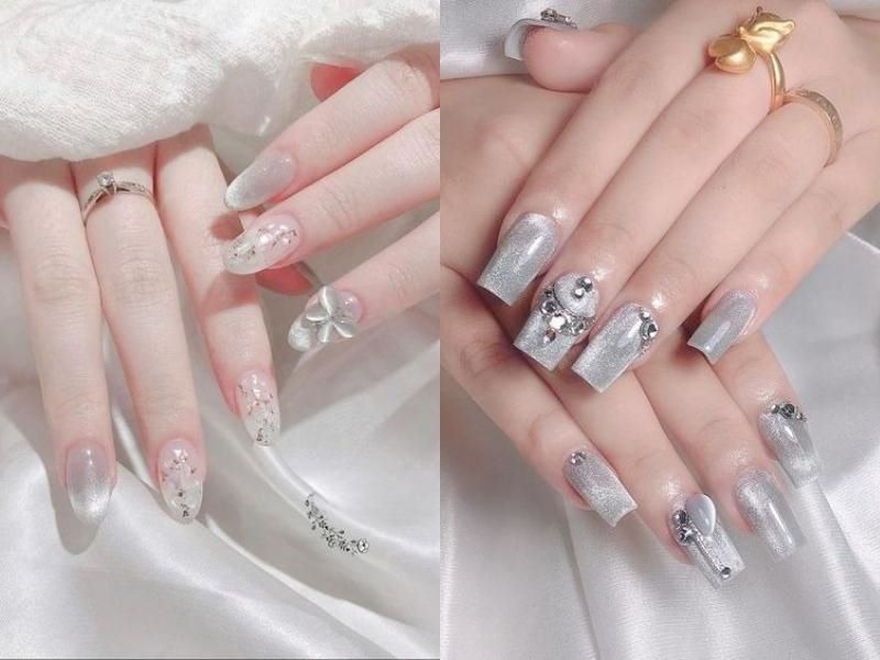 Nail mắt mèo đính đá