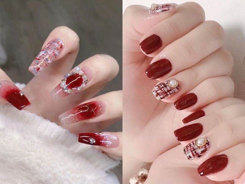 mẫu nail đo rượu cuốn hút 