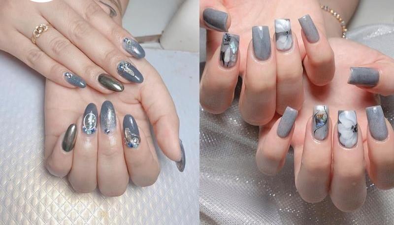 Nail màu xám cho người trung niên