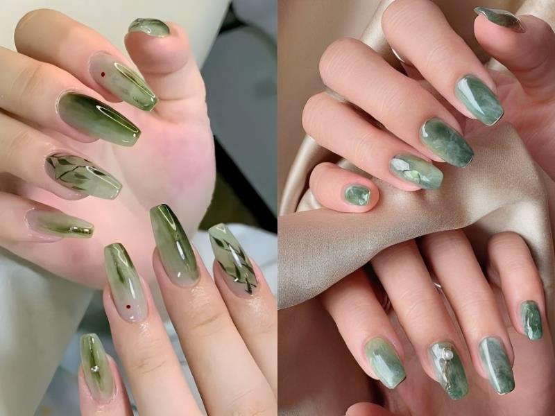 Nail xanh sang chảnh