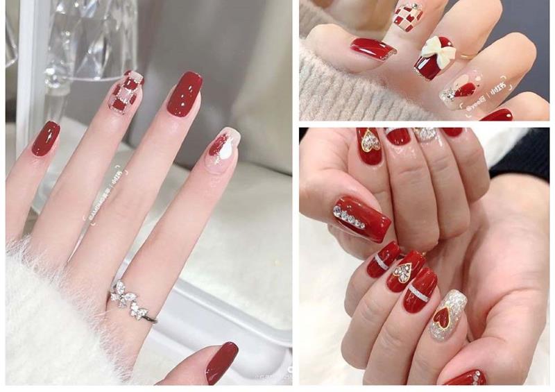 mẫu nail màu đỏ tươi cho đôi tay thêm phần rực rỡ 