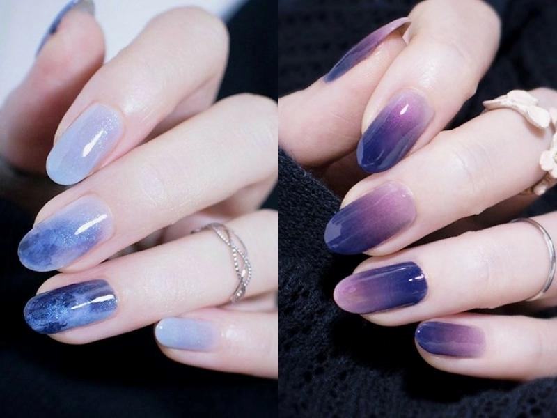 Nail ombre nhã nhặn cho móng dài