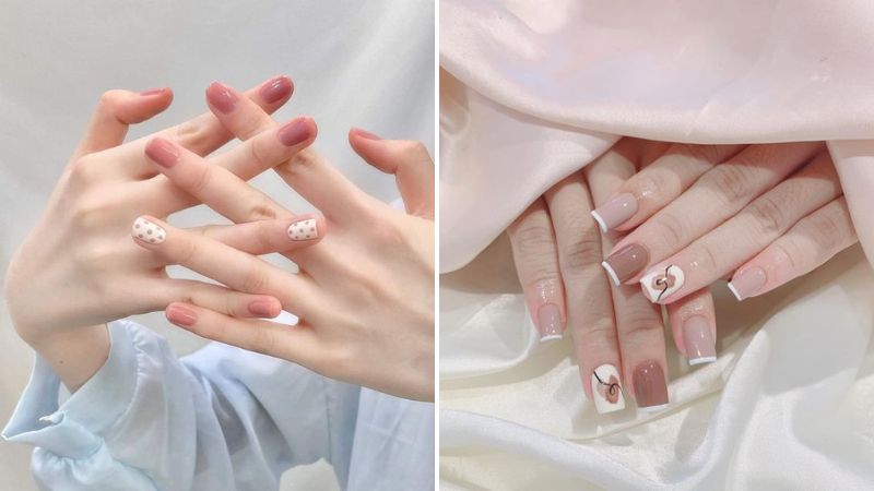 Mẫu nail tay đơn giản cho nàng đi học