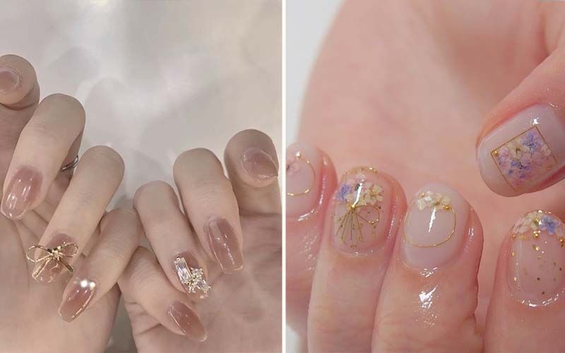 Sơn thạch nail đính đá quyến rũ