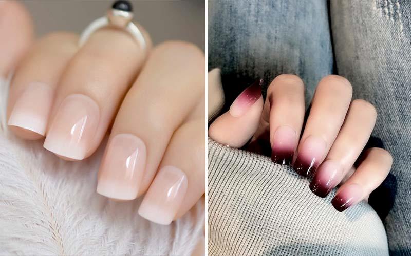 Sơn thạch nail kiểu ombre nhẹ nhàng