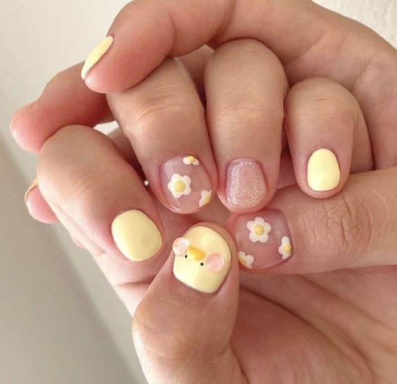 Nail trẻ em hoạ tiết nổi cute 