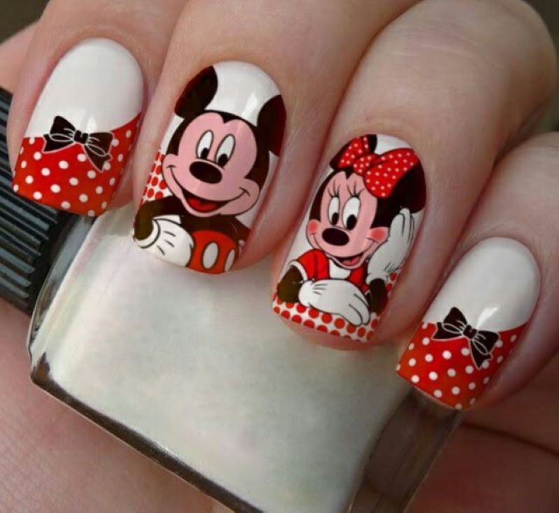 Nail cặp đôi chuột mickey đáng yêu