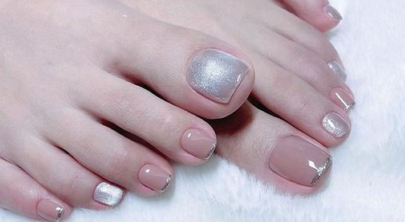 Nail chân bạc phối hồng