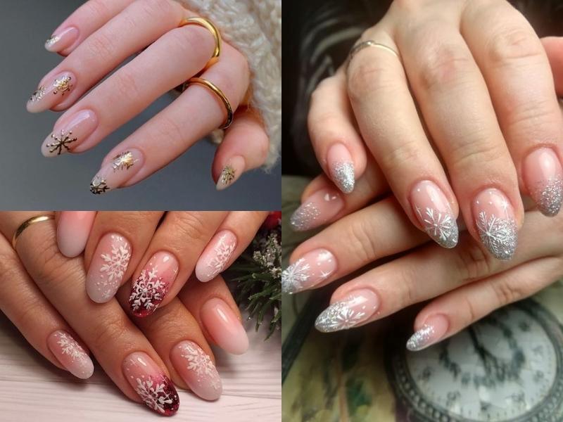 Mẫu nail noel bông tuyết 