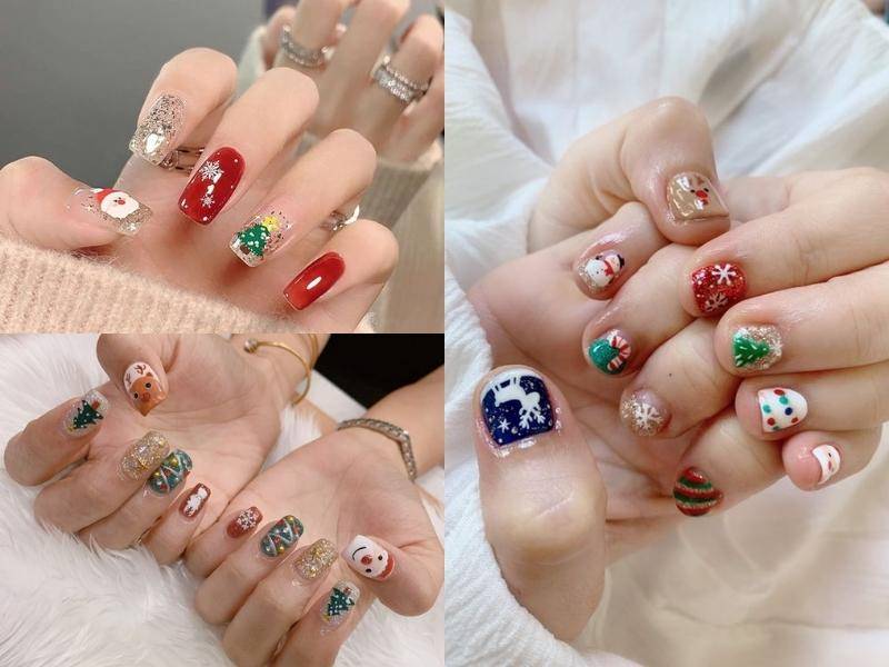 Mẫu nail cây thông noel