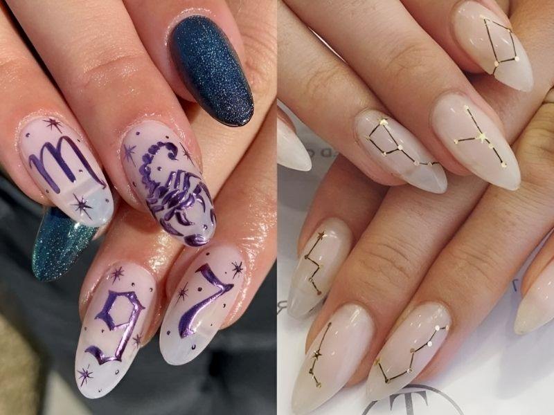 Nail chủ đề cung hoàng đạo đẹp mắt