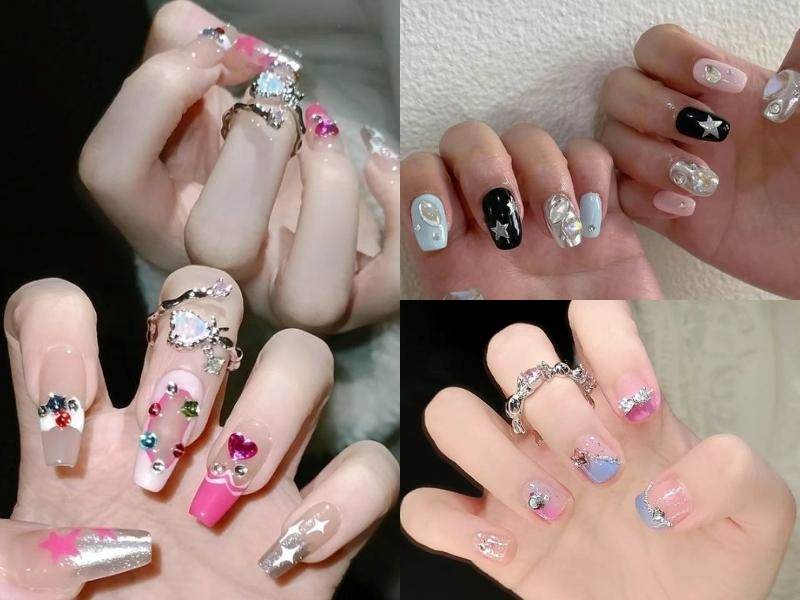 Mâu nail đính đá noel 