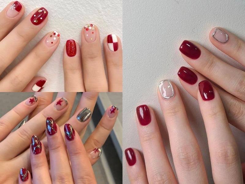 Nail noel đỏ ấn tượng