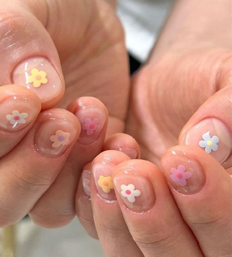 Nail thiết kế 3d màu pastel xinh yêu cho bé