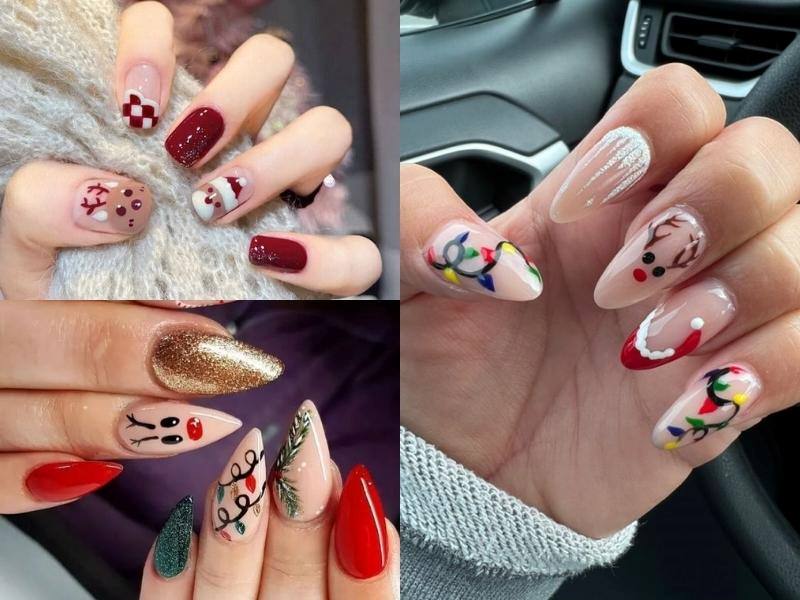 Mẫu nail noel họa tiết tuần lộc