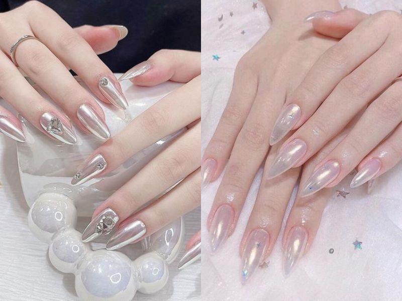 nail mắt mèo có hiệu ứng lấp lánh lung linh, huyền ảo