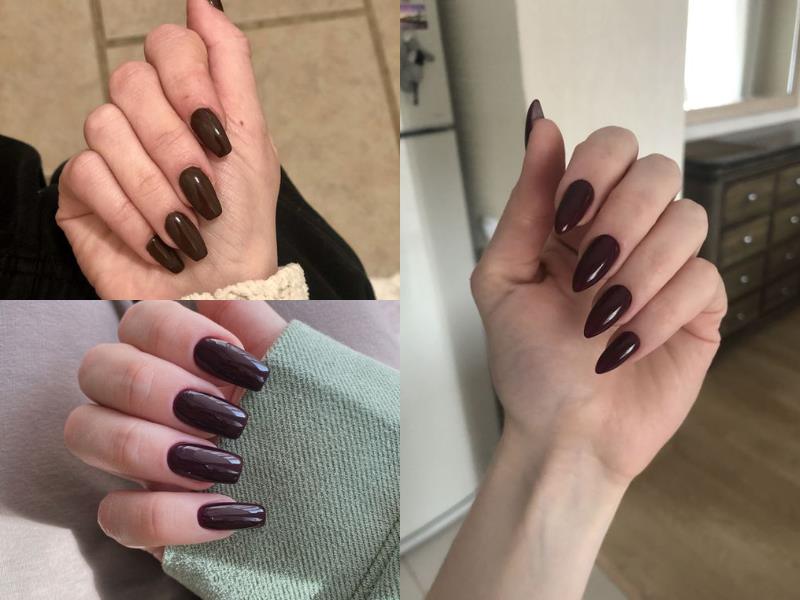 Mẫu nail nâu đậm phù hợp với nhiều màu da