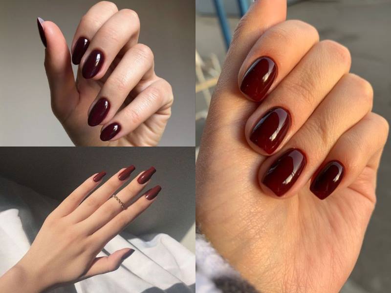 Nail nâu đỏ tôn da cho các nàng