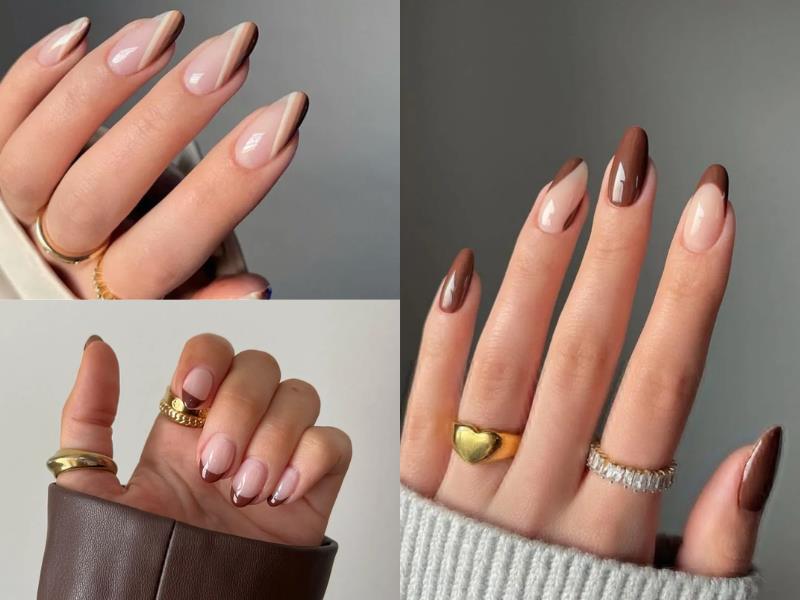 Nail nâu french có rất nhiều biến tấu đa dạng