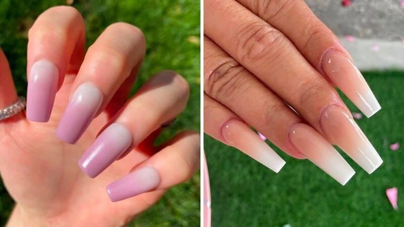 Nail trắng pha màu ấn tượng