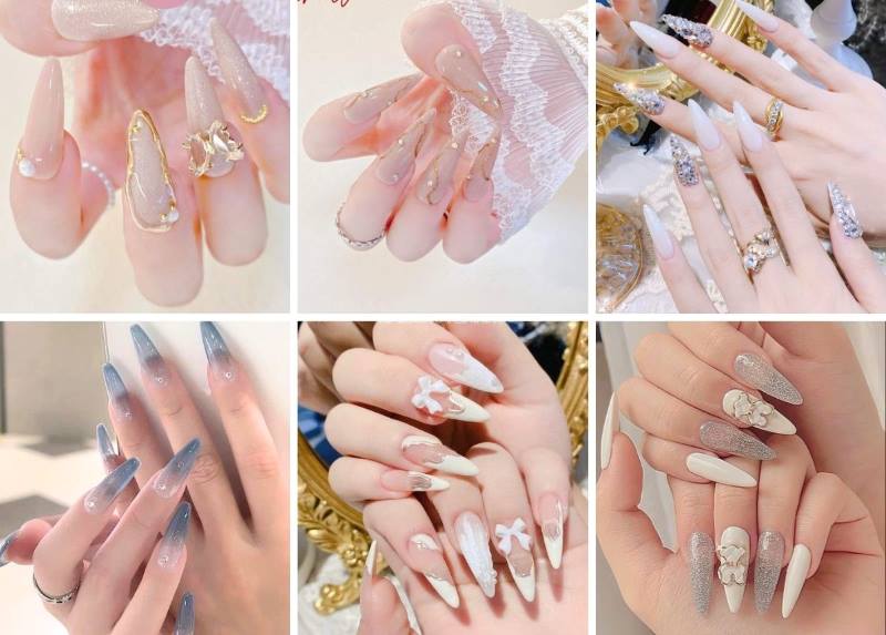 mẫu nail đẹp cho móng tay dài 