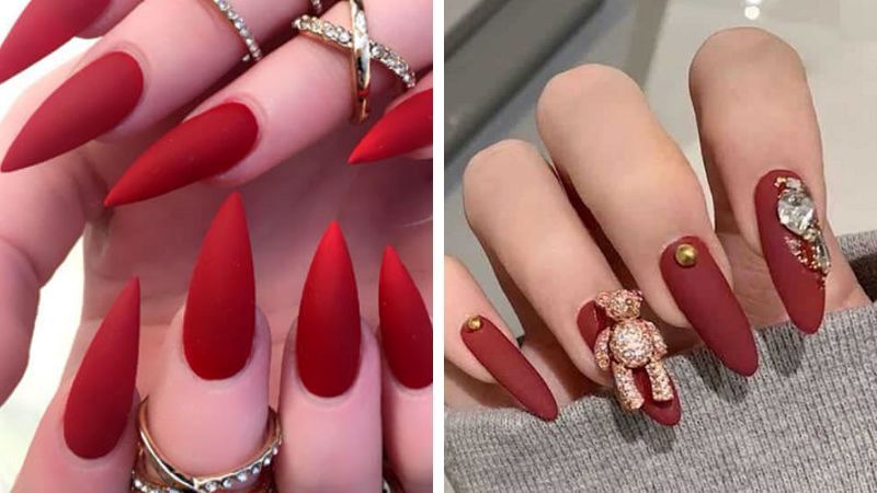 Quyến rũ với mẫu nail màu đỏ 