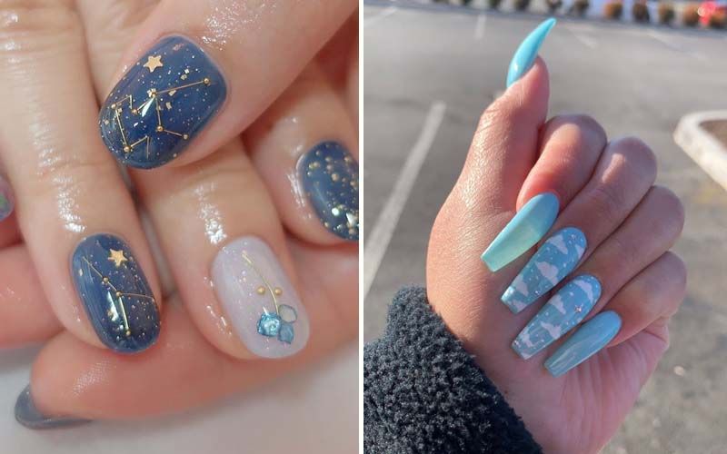 Mẫu nail sơn thạch bầy trời phá cách dành cho những nàng cá tính thích thể hiện bản thân.