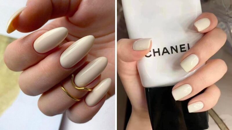 Nail trắng sữa đơn giản, không cầu kỳ nhưng vẫn nổi bật