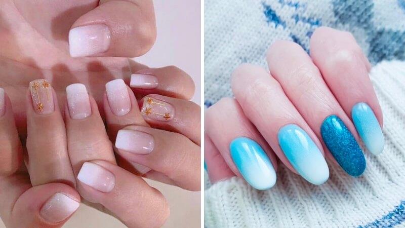 Nail trắng pha màu ấn tượng