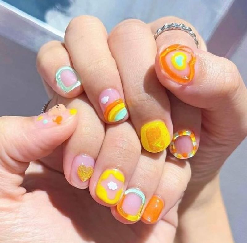 Mẫu nail trẻ em cầu vòng