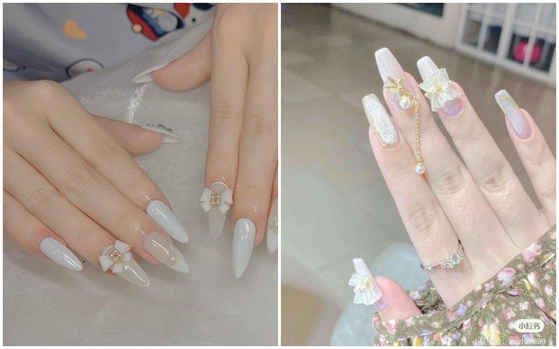 nail đính charm sang chảnh cho ngày quan trọng 