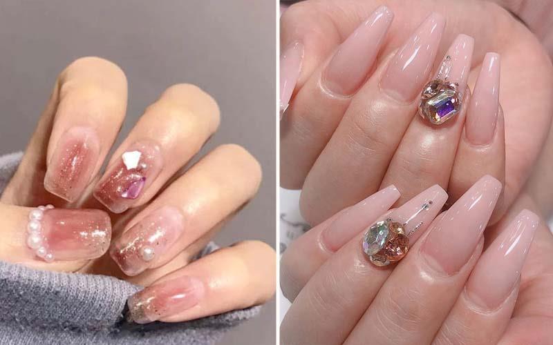 Sơn thạch nail đính đá hot nhất