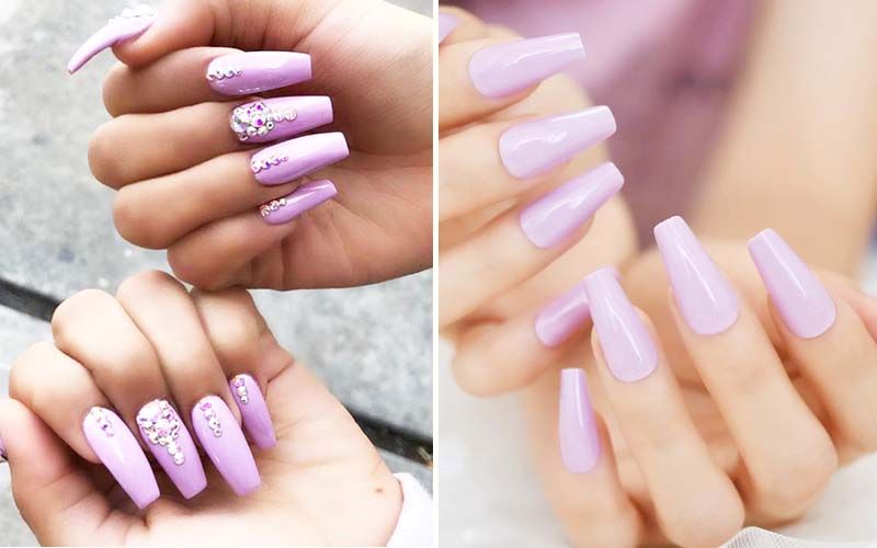 Sơn thạch nail tím ấn tượng