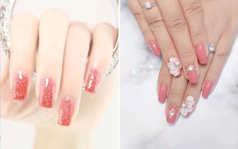 Sơn thạch nail hồng rực rỡ