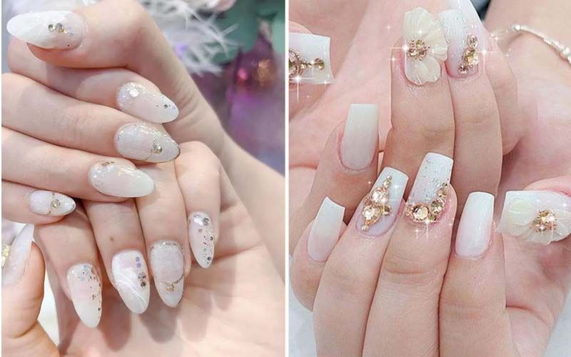 Sơn thạch nail trắng đẹp