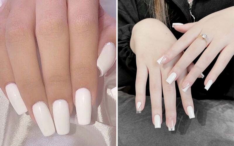 Sơn thạch nail trắng tinh khôi