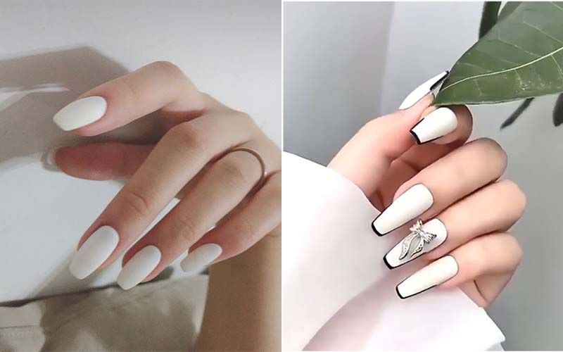 Sơn thạch nail trắng đẹp